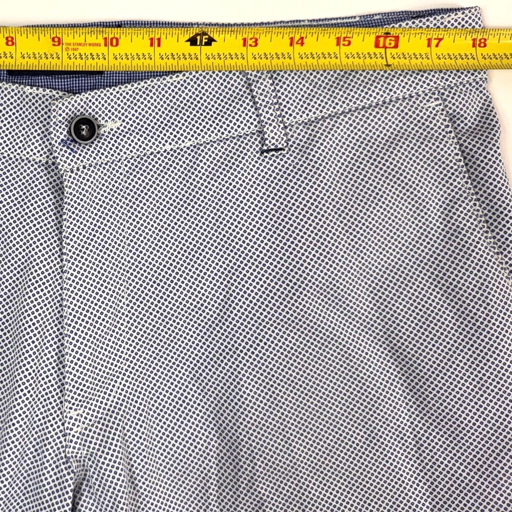 Mezzo Uomo Men's Blue White Bermuda Chino Shorts, 36, 100% Cotton Made in Greece - Picture 6 of 9